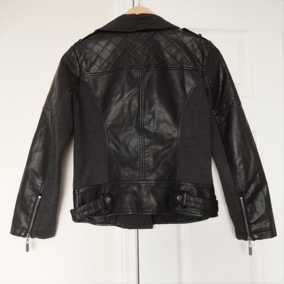 Sugarfly Black Faux Leather Quilted Jacket - Picture 2 of 8